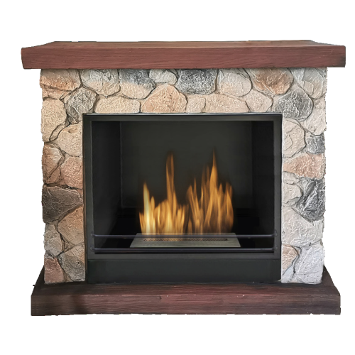 Camino a bioetanolo effetto pietra e legno – 2,5 kW/h