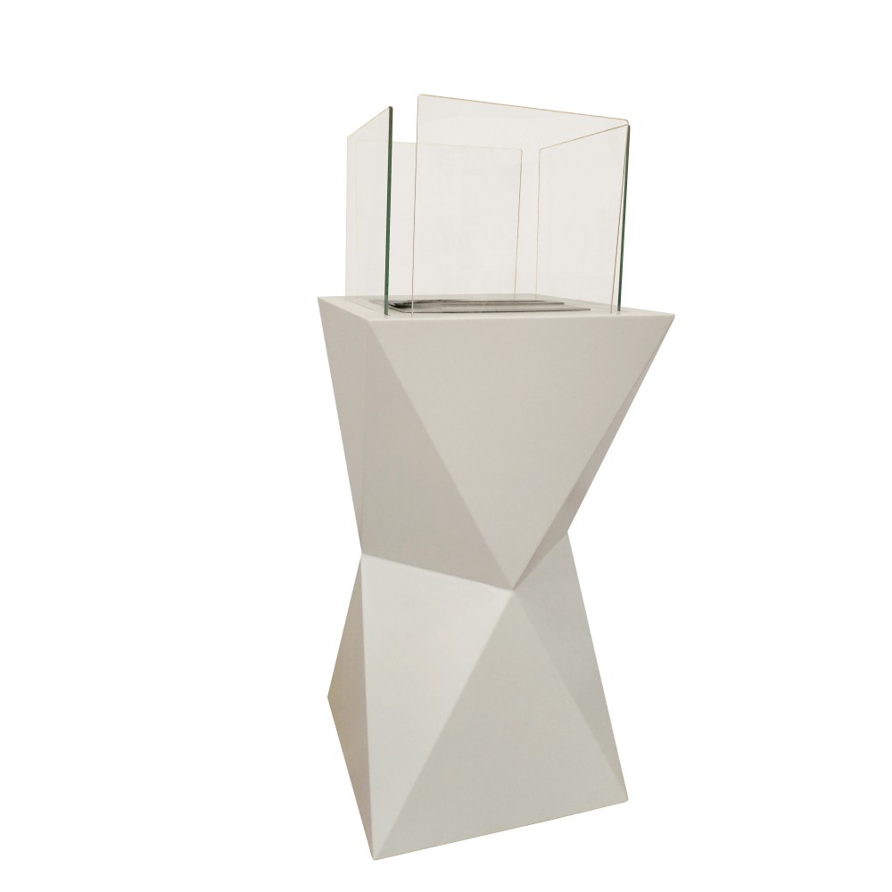 Camino a bioetanolo Diamond – Design bianco da interno/esterno