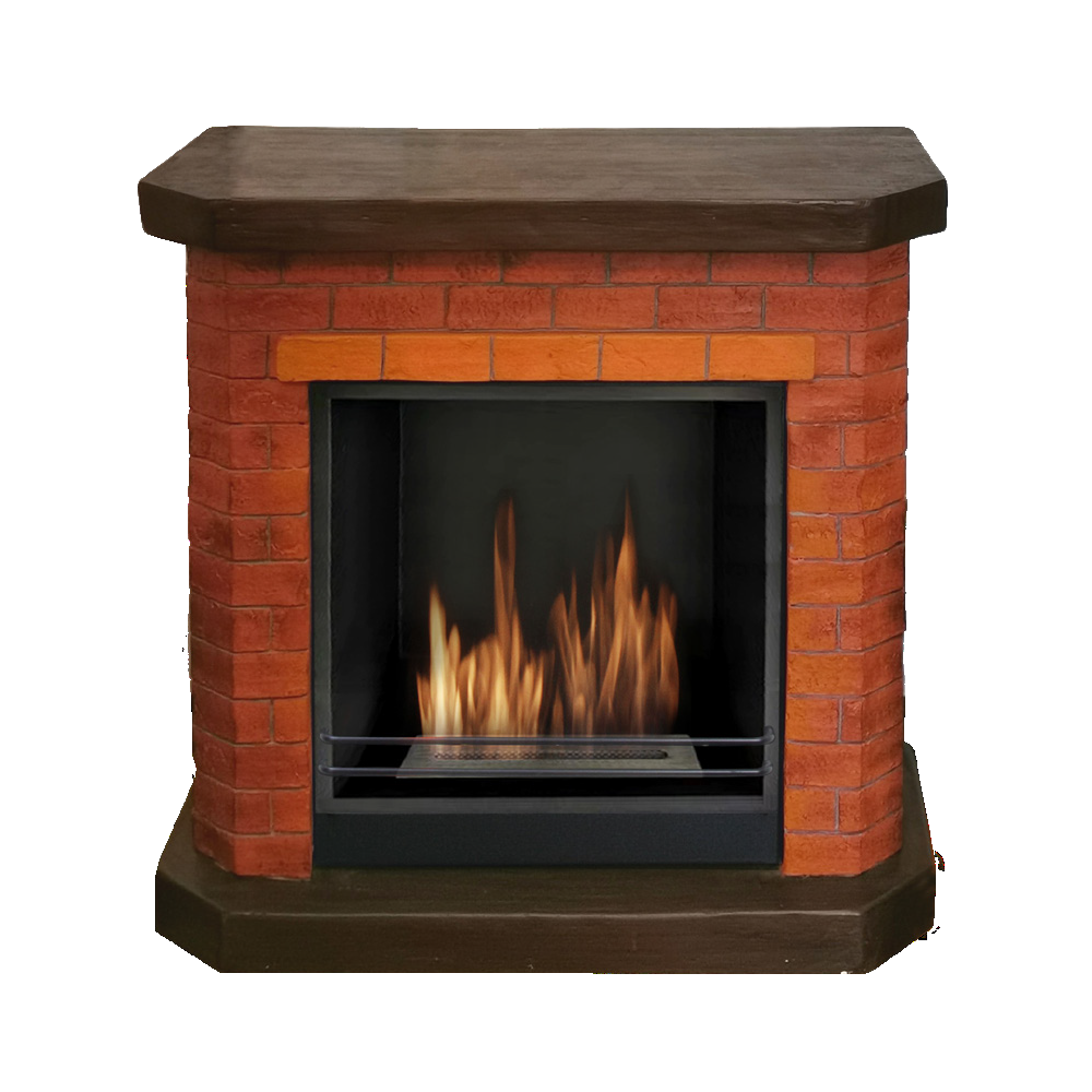 BRICCHETTO CAMINO A BIOETANOLO EFFETTO MATTONI