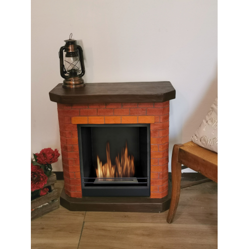 BRICCHETTO CAMINO A BIOETANOLO EFFETTO MATTONI