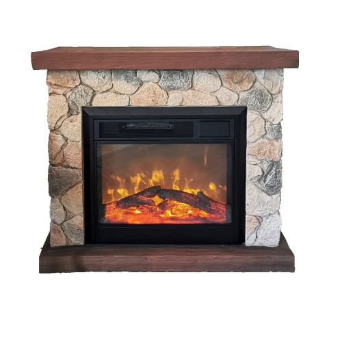 SASSO CAMINO ELETTRICO RIFINITO EFFETTO PIETRA