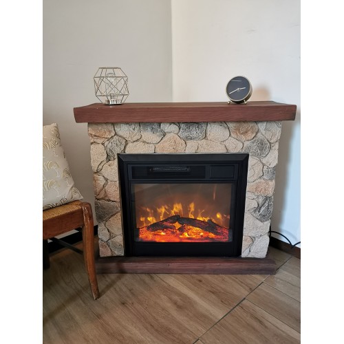 SASSO CAMINO ELETTRICO RIFINITO EFFETTO PIETRA