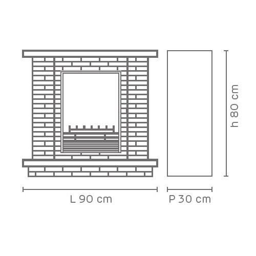 TIGULLIO CAMINO ELETTRICO RIFINITO EFFETTO PIETRA GRIGIA