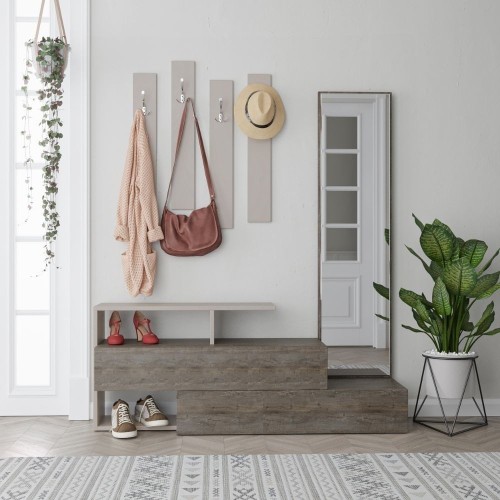 Mobile ingresso Ramda tortora dark coffee con specchio