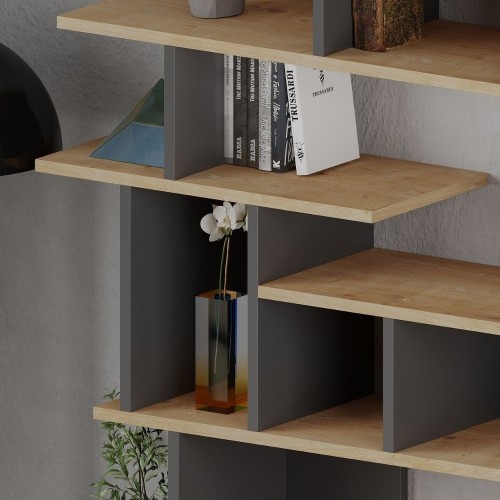 Libreria design Apollon rovere e antracite