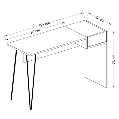 Scrivania Candy antracite noce porte usb 121x45