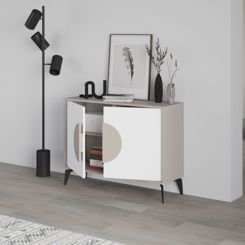 Madia Gora 110 cm struttura colore light mocha e ante colore bianco