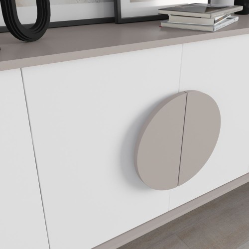 Madia Gora 180 cm struttura colore light mocha con ante bianche