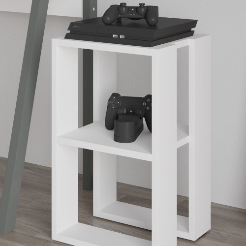 Tavolino comodino Lonie colore bianco