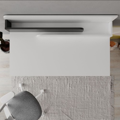 Scrivania Leila bianco con dettagli antracite con cassetto