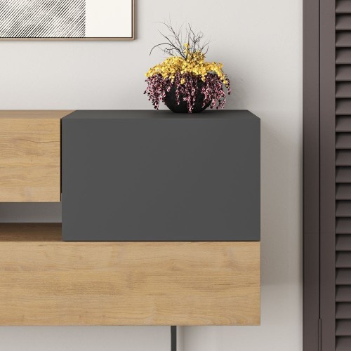 Madia Eros con due cassetti in rovere e due ante antracite