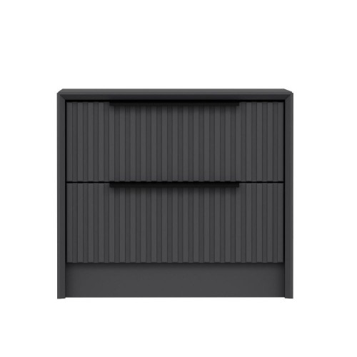 Comodino Kale in colore antracite con due cassetti