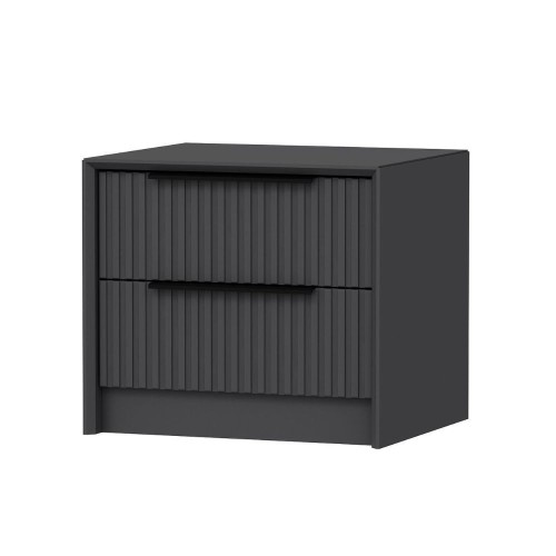 Comodino Kale in colore antracite con due cassetti