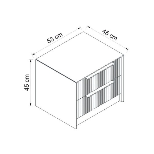 Comodino Kale in colore antracite con due cassetti