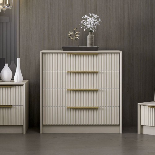 Cassettiera Kale 4 cassetti incassati effetto cannettato