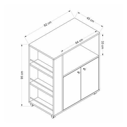 Mobile multiuso Monni struttura colore rovere