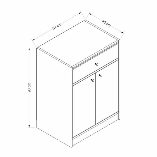Mobile multiuso Viola con 2 ante e 1 cassetto