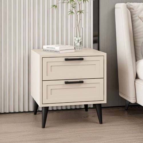 Comodino Prime con 2 cassetti colore cashmere