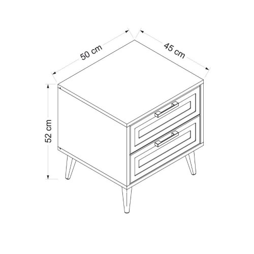 Comodino Prime con 2 cassetti colore cashmere