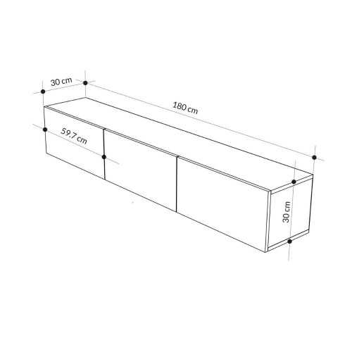 Mobile porta tv sospeso Francy 180 cm. con anta a ribalta