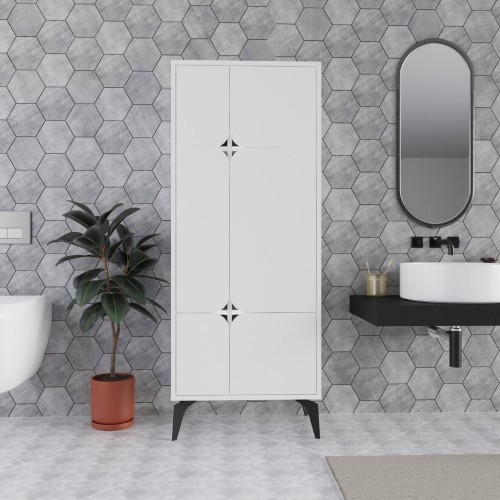 Mobile multiuso Spark con 4 ante colore bianco