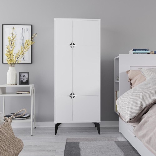 Mobile multiuso Spark con 4 ante colore bianco