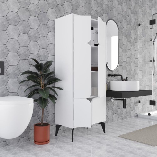 Mobile multiuso Spark con 4 ante colore bianco