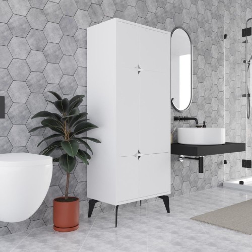 Mobile multiuso Spark con 4 ante colore bianco