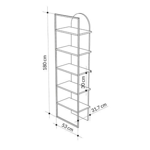 Libreria Archy 5 ripiani in colore bianco