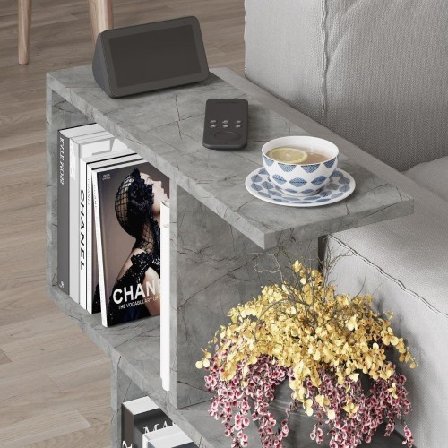 Tavolino da salotto Homemania in colore lagina effetto marmo grigio