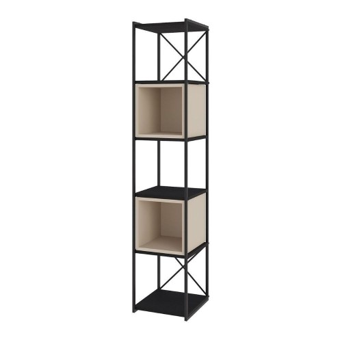 Libreria Vale mini con struttura in metallo nero e cubotti cashmere