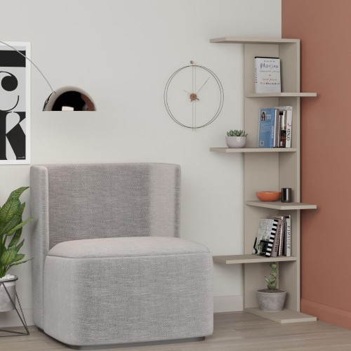 Libreria angolare Saso 5 ripiani colore cashmere –