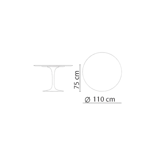 Tavolo da pranzo rotondo nero per interni 75x110 cm