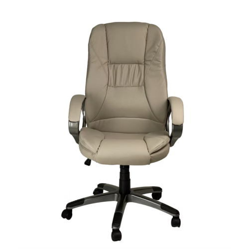 Sedia con le rotelle in ecopelle Beige