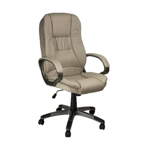 Sedia con le rotelle in ecopelle Beige