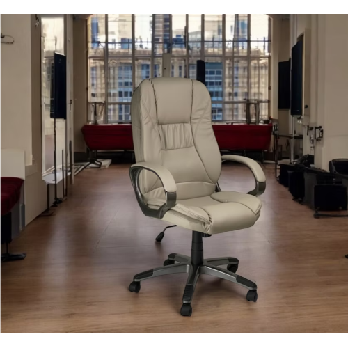 Sedia con le rotelle in ecopelle Beige