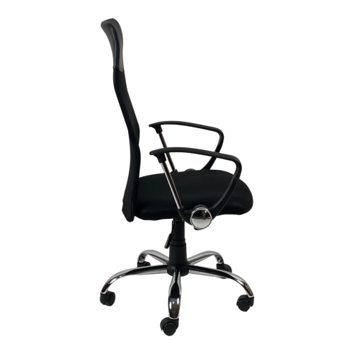 Sedia con le rotelle da ufficio in tessuro nero