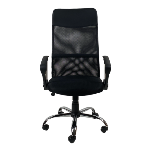 Sedia con le rotelle da ufficio in tessuro nero