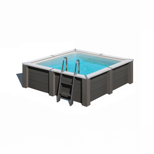 Piscina Quadrata Gre Avantgarde KPCOR2814T in Composito Antracite 326x326x96 cm - Kit Completo con Filtro a Sabbia