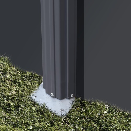 Piscina Fuori Terra Ovale 610x375 h120 in Acciaio Grigio Antracite con Filtro a Sabbia e Scaletta di Sicurezza