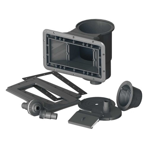 Piscina Esagonale Gre Avantgarde KPCOR46T in Composito Antracite Ø 410x124 cm - Kit Completo con Filtro a Sabbia e LED