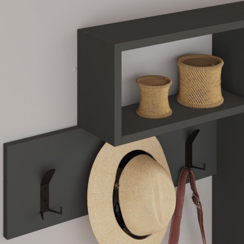 Appendiabiti da parete antracite con 3 ganci appendiabiti e