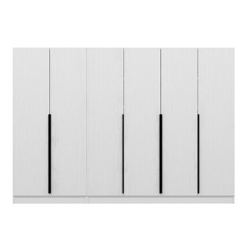 Armadio Kale 6 ante battenti colore bianco effetto