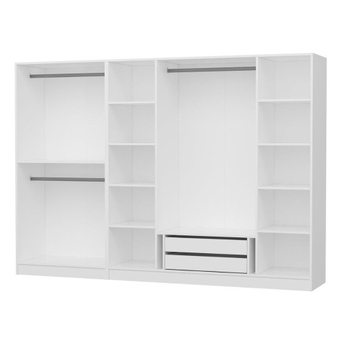 Armadio Kale colore bianco con 6 ante battenti a specchio