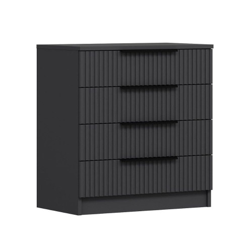 Cassettiera Kale 4 cassetti a filo effetto cannettato