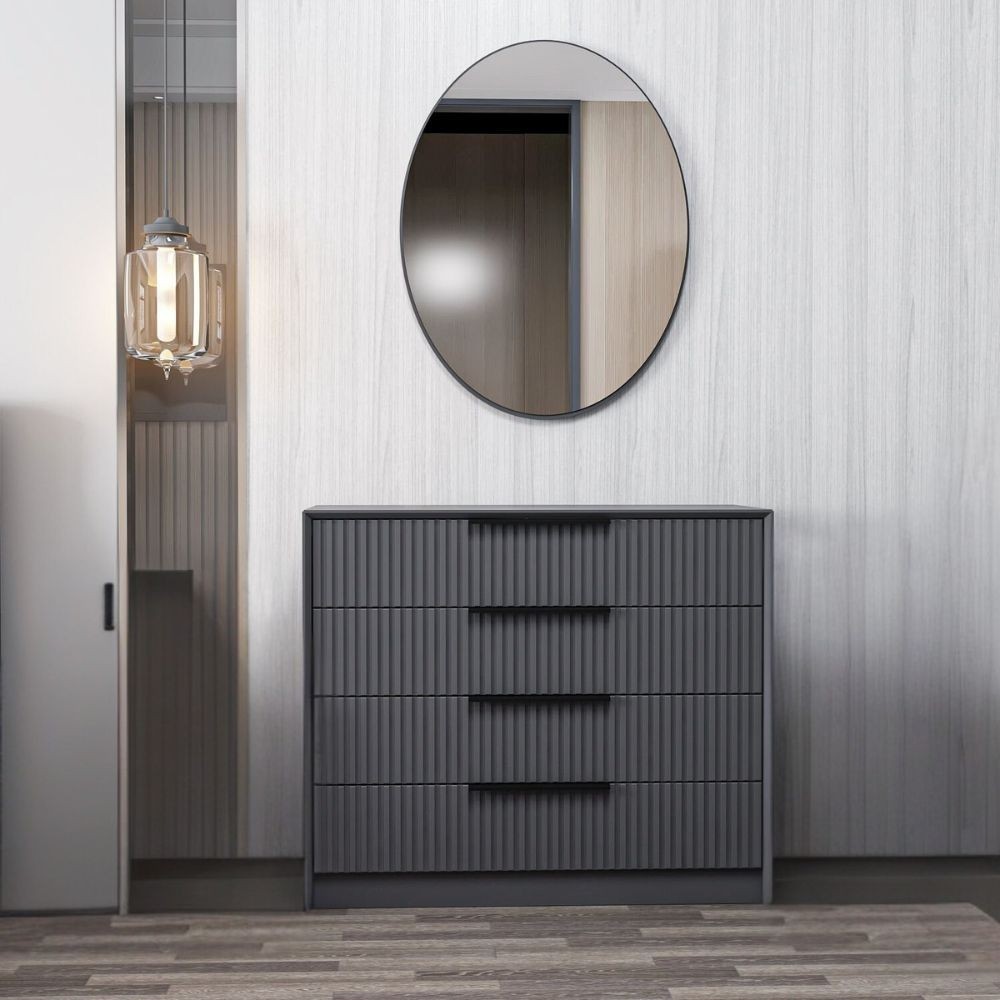 Cassettiera Kale 4 cassetti effetto cannettato colore