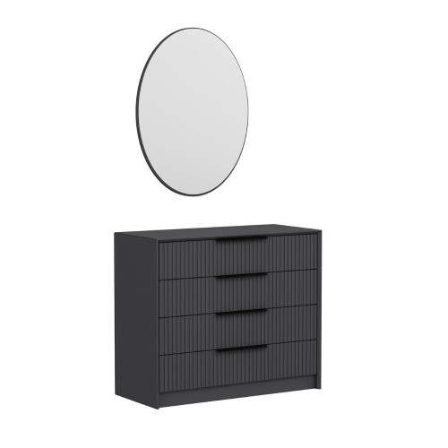 Cassettiera Kale 4 cassetti effetto cannettato colore