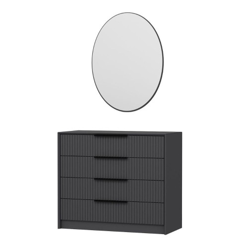 Cassettiera Kale 4 cassetti effetto cannettato colore