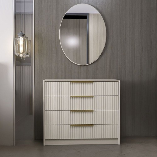 Cassettiera Kale 4 cassetti effetto cannettato colore