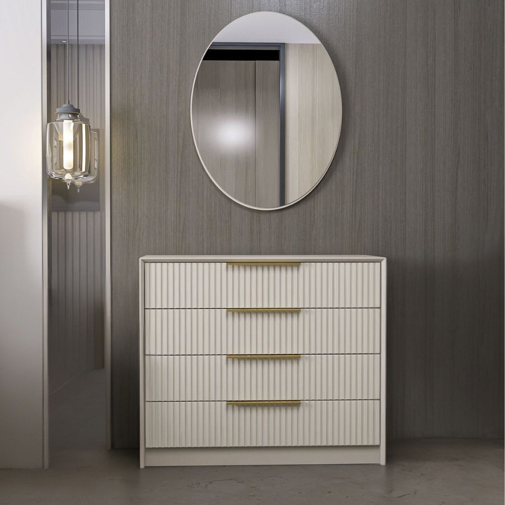 Cassettiera Kale 4 cassetti effetto cannettato colore